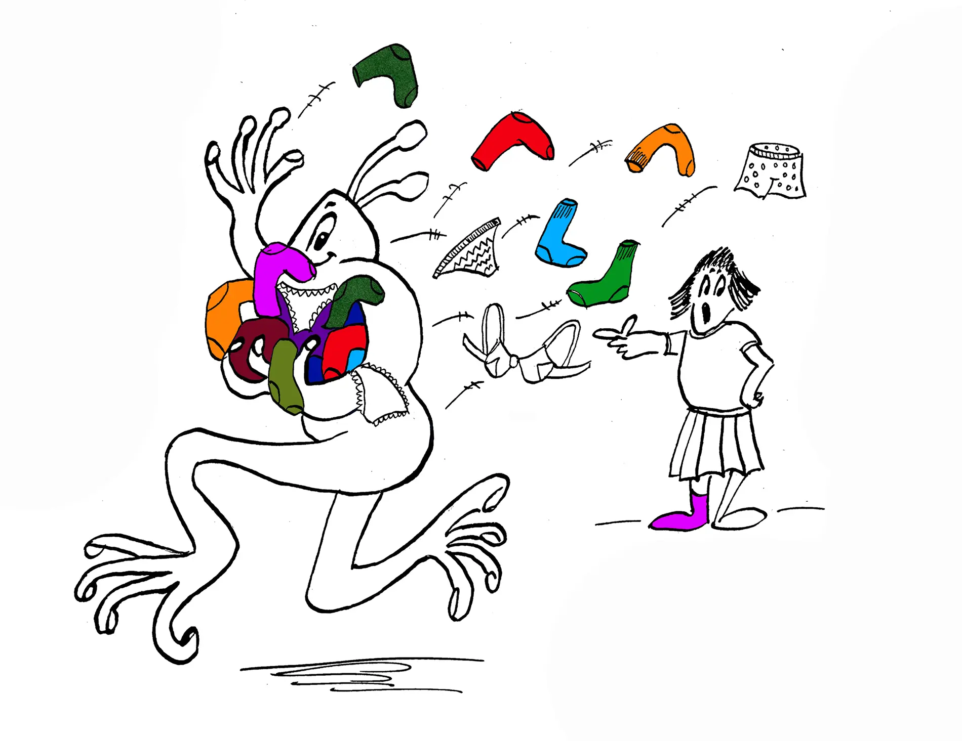 Where do all the Socks go cartoons and book design, Richard Watson